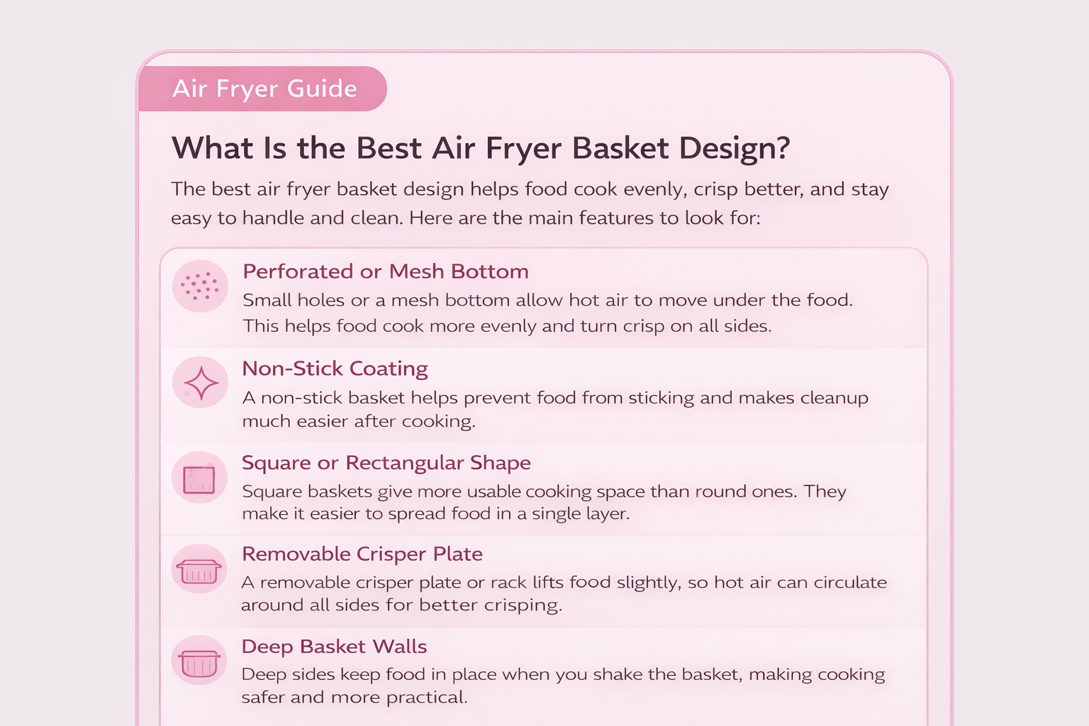 Best air fryer basket design guide