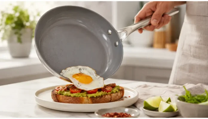 a fried egg in the pan