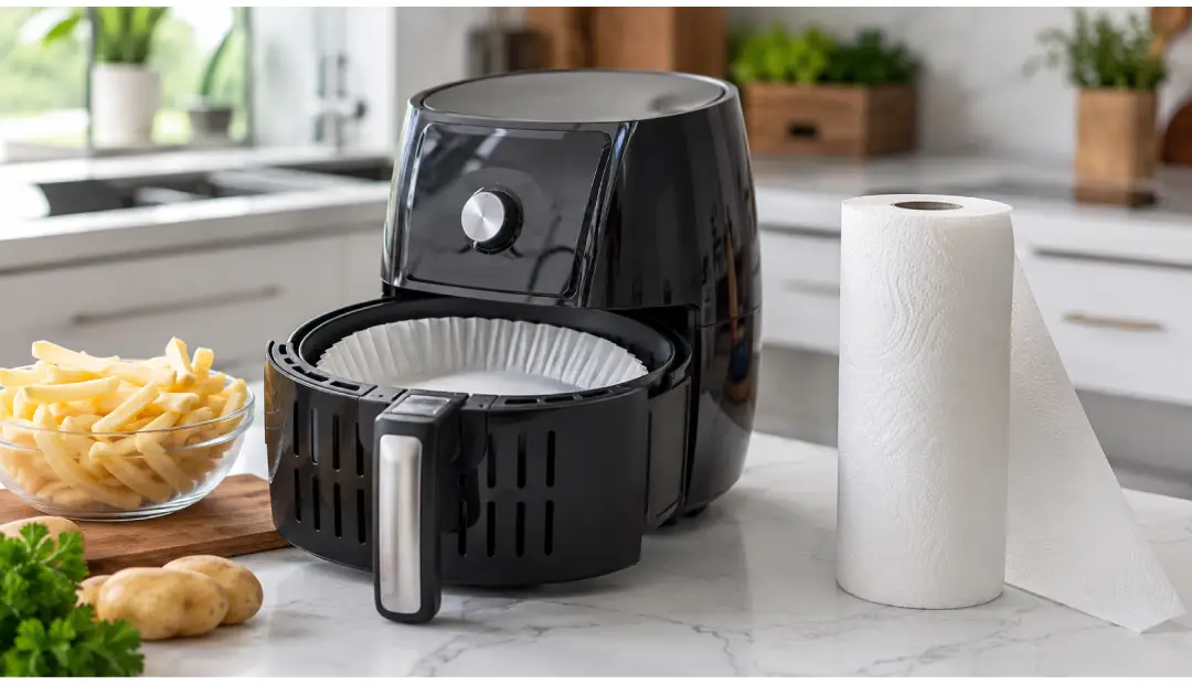  kitchen with air fryer and fries