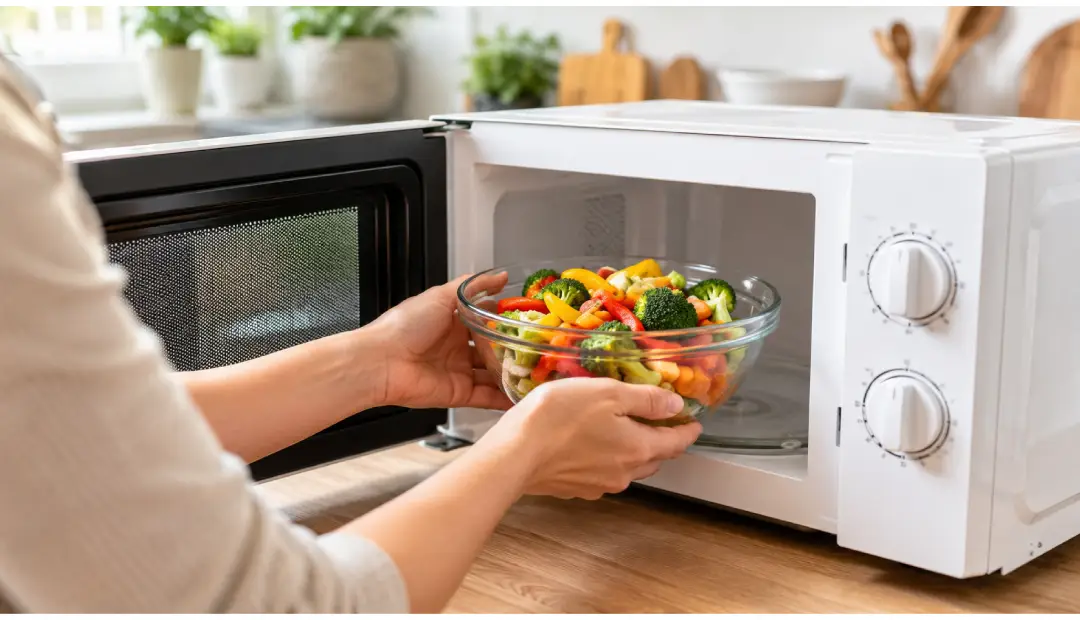 a microwave for reheating food
